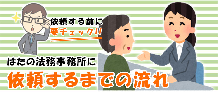 はたの法務事務所に依頼するまでの流れ